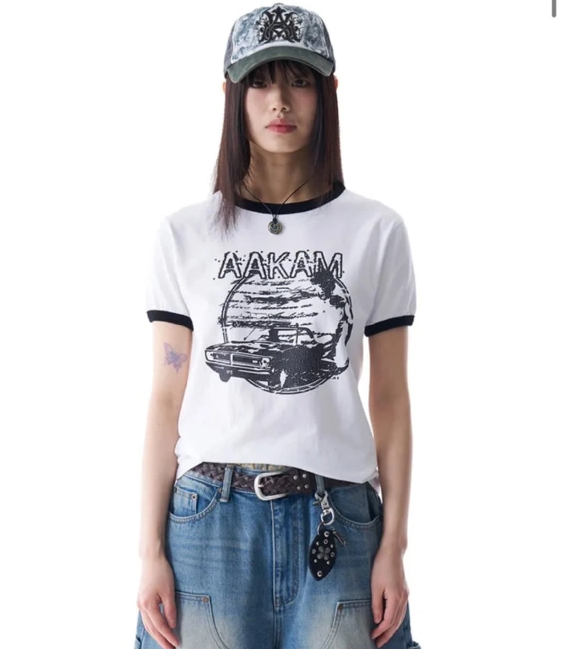 [1] 아캄 Cracked Car Ringer Top (White) 상품이미지1
