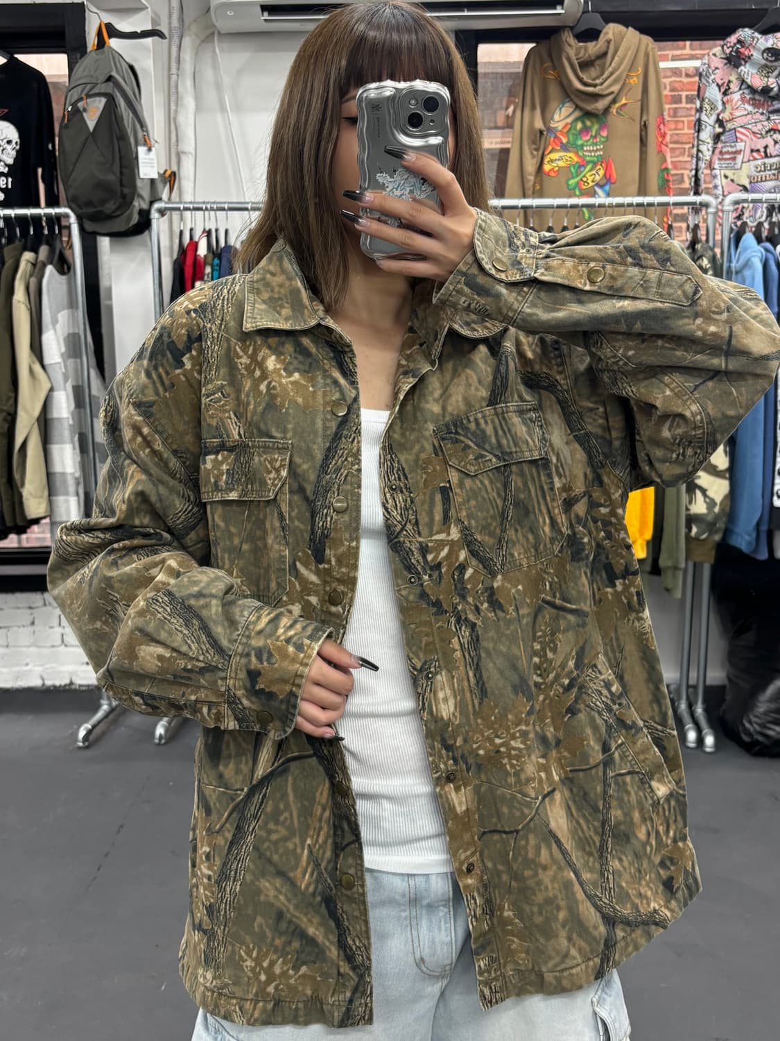 VTG 리얼트리 버튼 셔츠자켓 상품이미지3