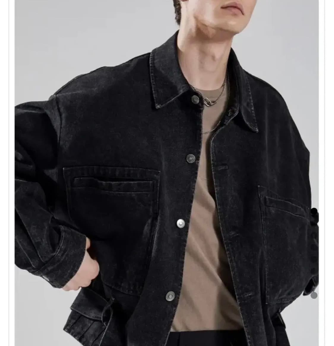 메종미네드 크롭 흑청 데님 자켓 M 상품이미지1