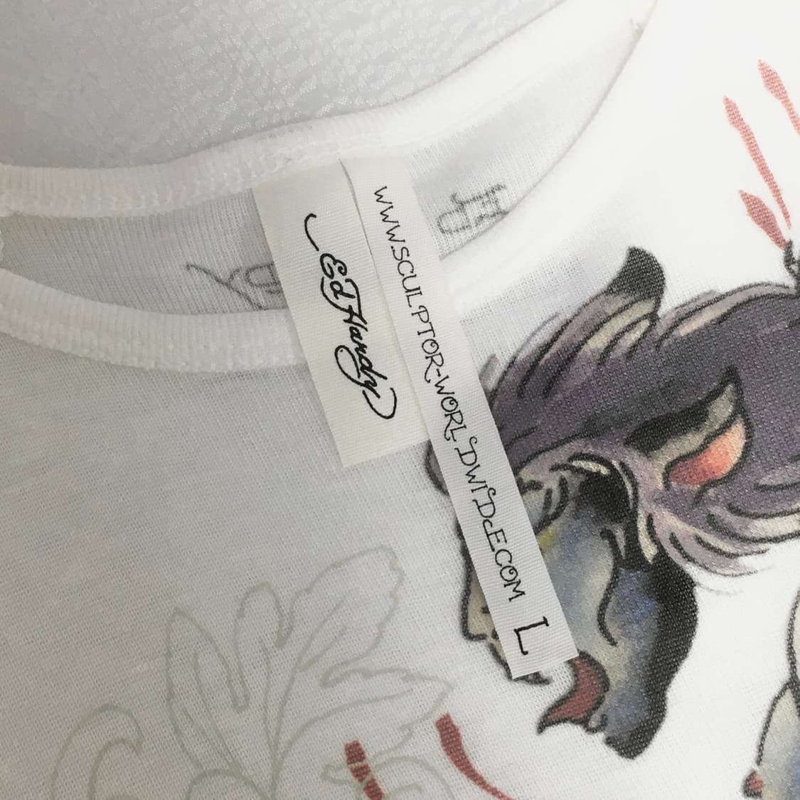 스컬프터 에드하디 Devil Raglan Tee White (L) 상품이미지5