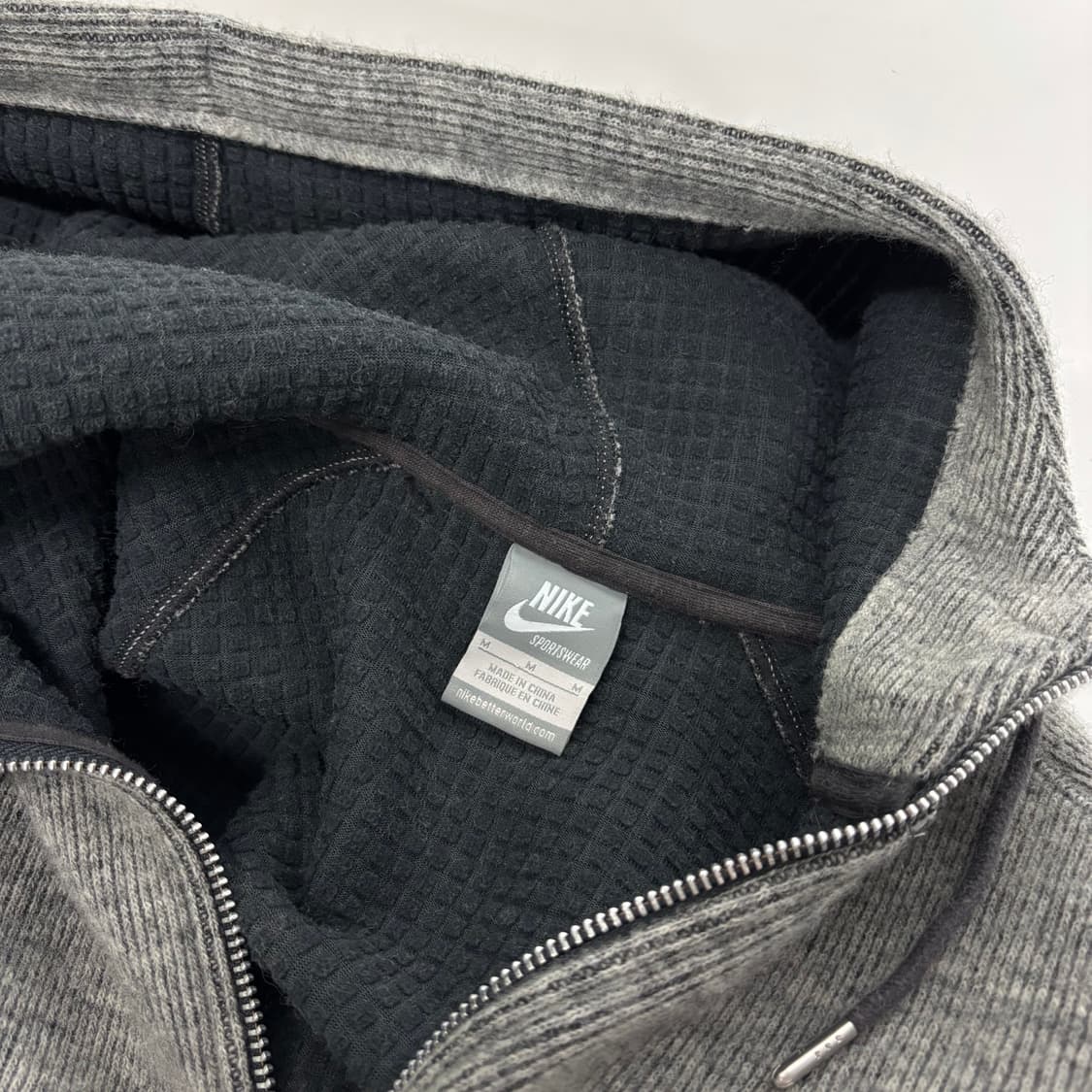 우먼M 나이키 그레이 니트 후드집업 상품이미지4