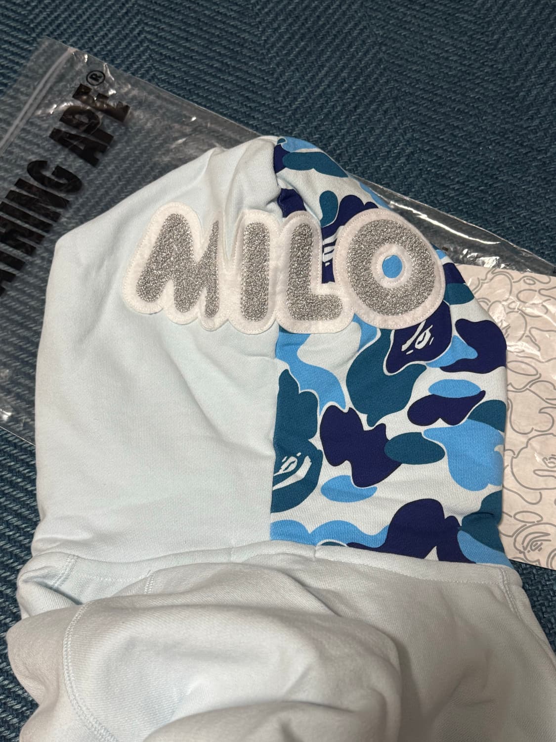 베이프마일로 샤크 풀 집 더블 후드 삭스 S 상품이미지2