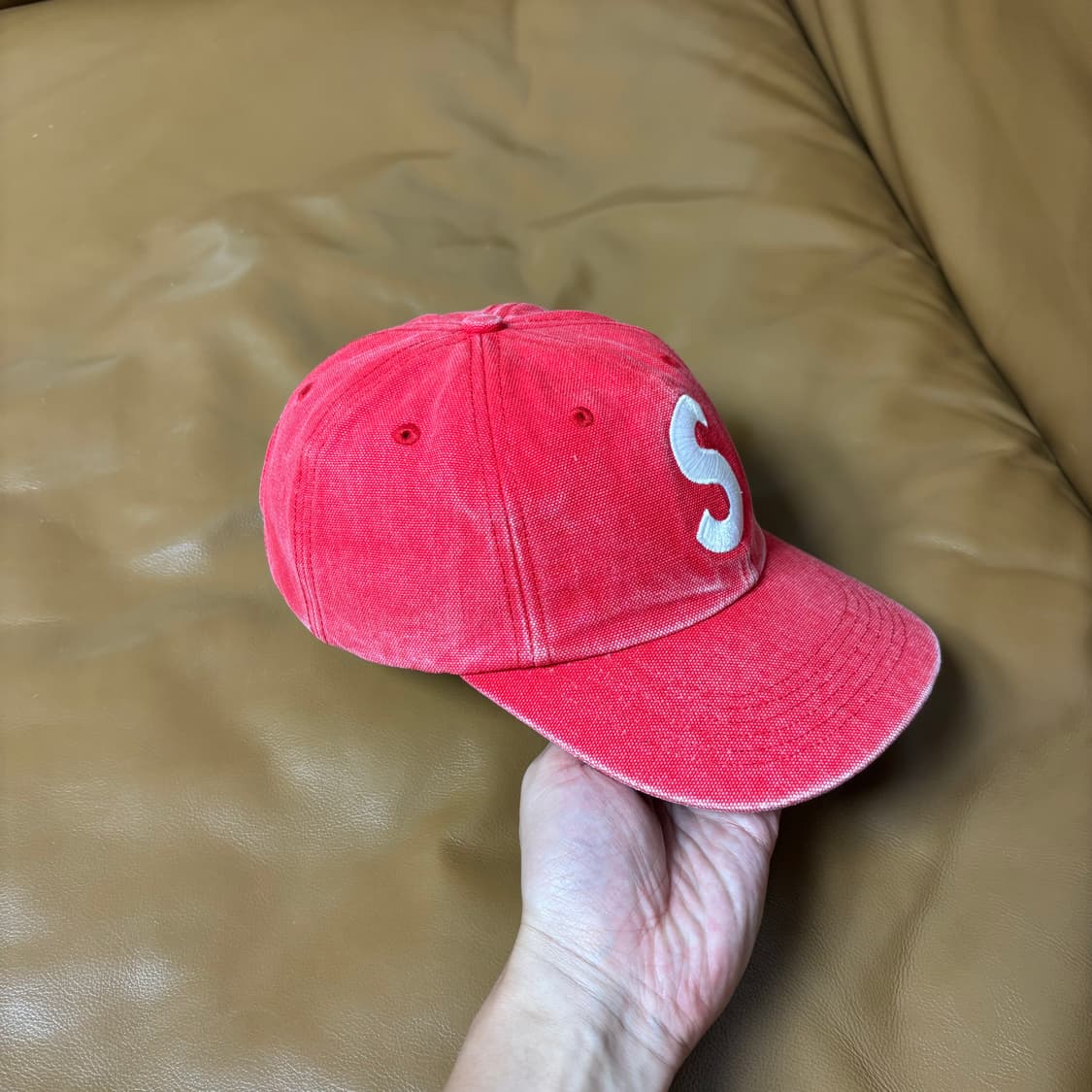 Supreme 슈프림 피그먼트 캔버스 레드 S로고 6패널 볼캡 모자 상품이미지3