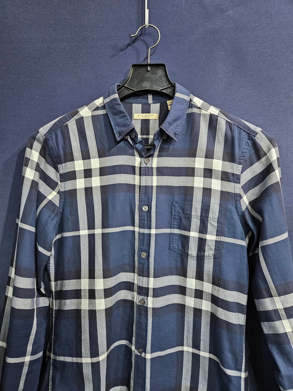 버버리 스트라이프 체크 남성 슬림핏 90~95 긴팔셔츠  상품이미지7