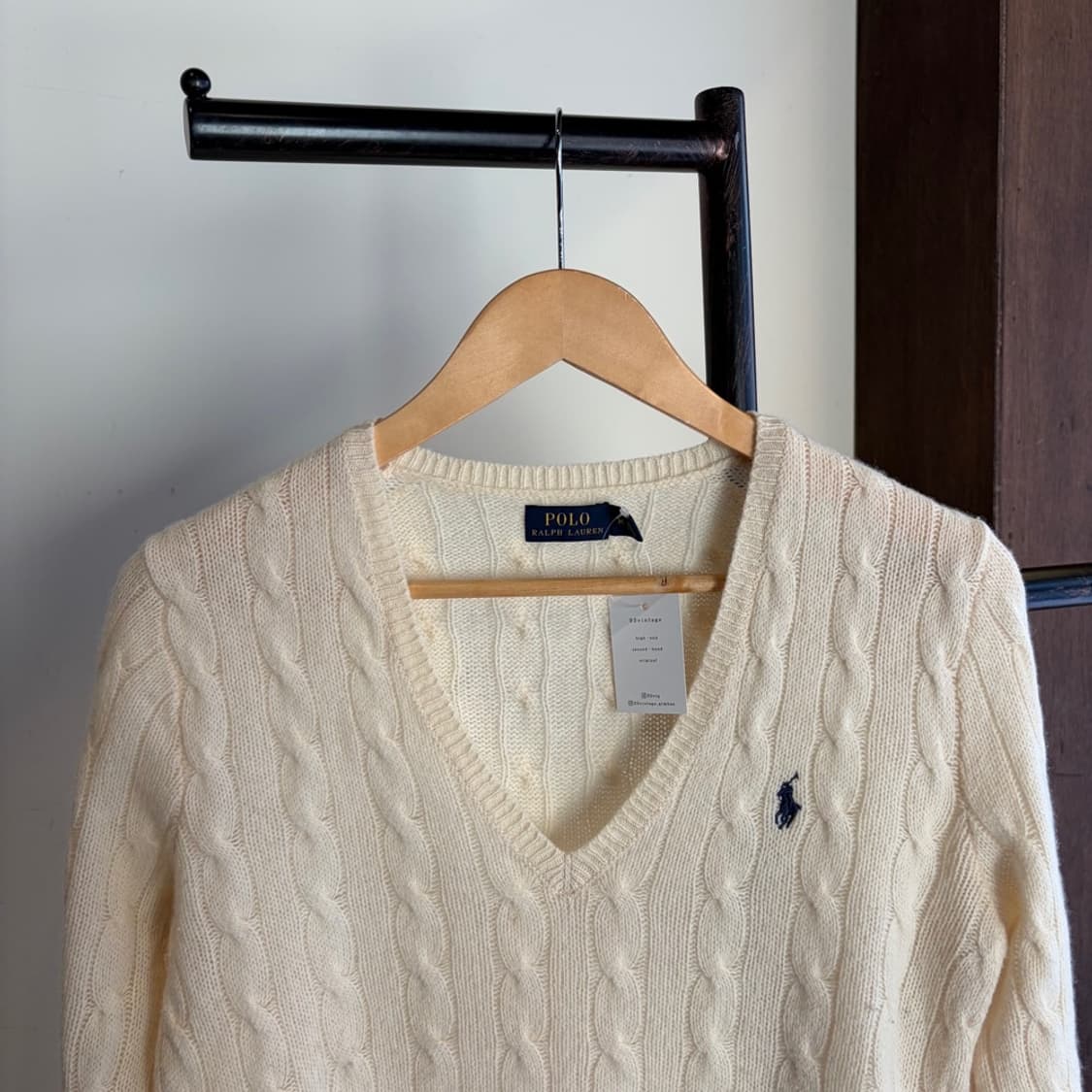15295 -폴로랄프로렌 브이넥 케이블 울 니트(울 90%캐시미어10%) 상품이미지1