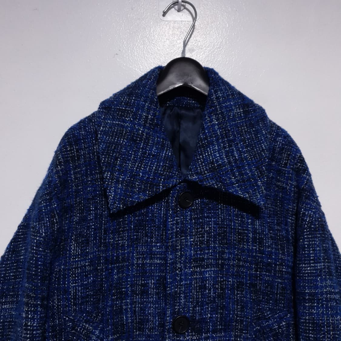 에잇세컨즈 X 지드래곤 GD 오버사이즈 체크 맥 코트 자켓 블루 실측 M 상품이미지4
