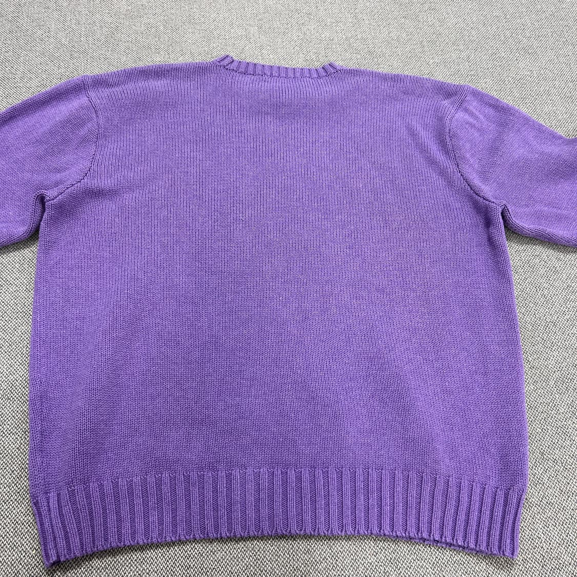 폴로 퍼플 코튼 니트(XL) 상품이미지5