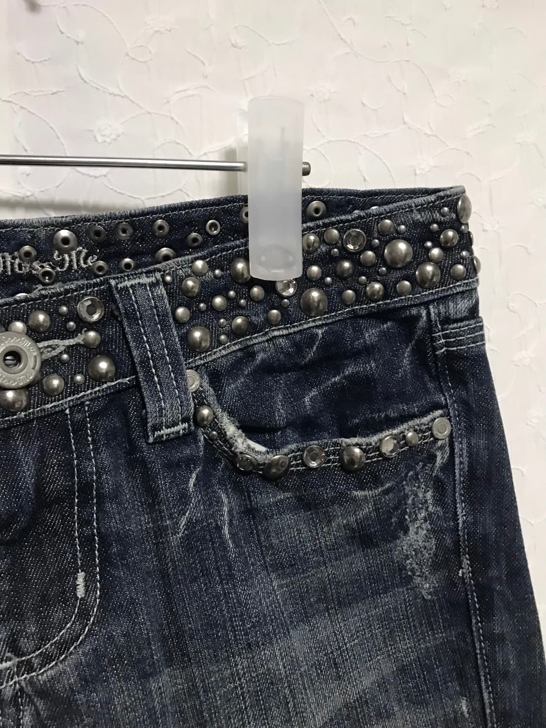 빈티지 miss me 00s y2k 핀터깔 스터드 로우라이즈 데님 팬츠 상품이미지5