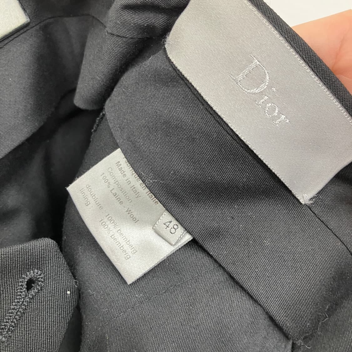 디올 옴므 노턱 블랙 원모 슬랙스 상품이미지5