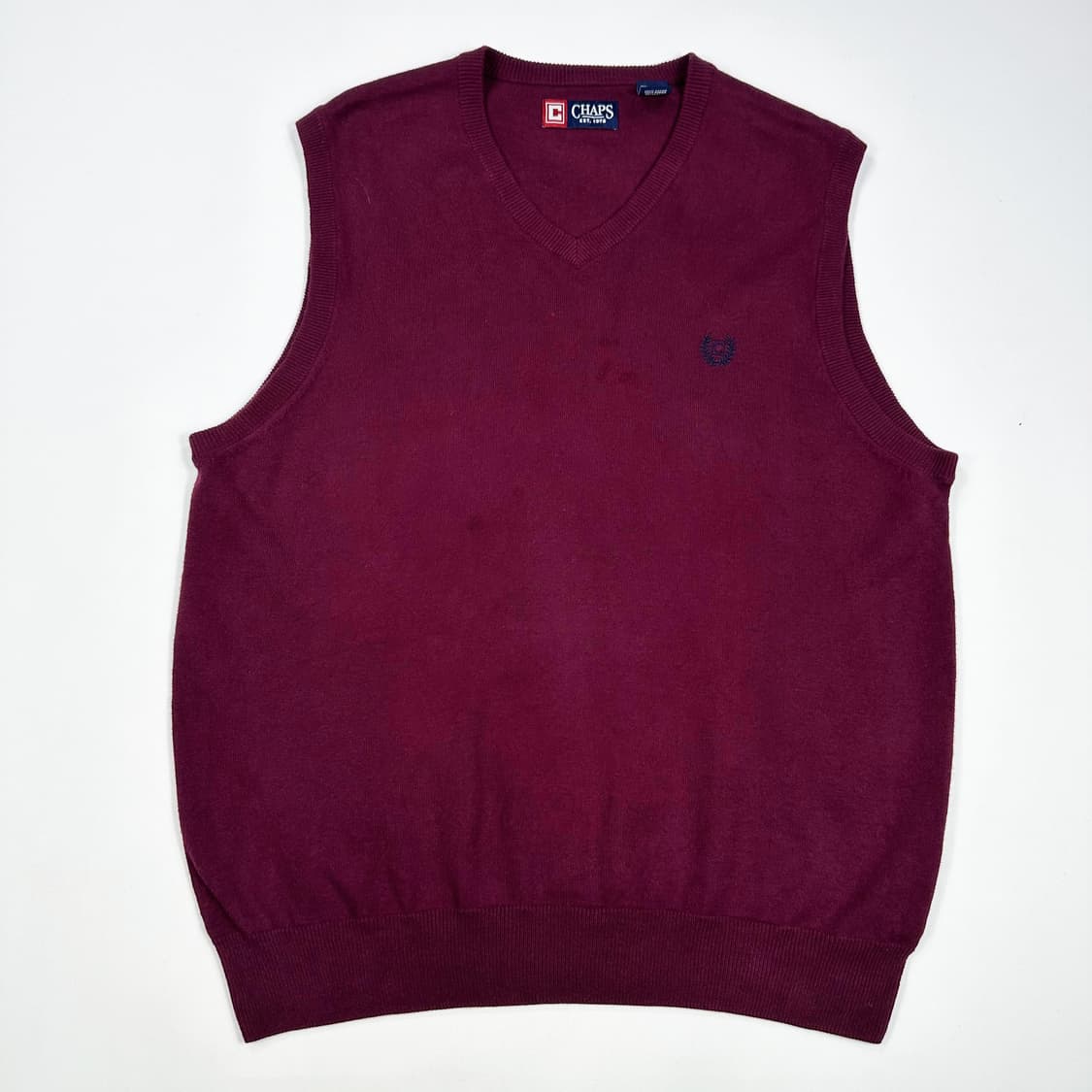 폴로 챕스 브이넥 버건디 니트 조끼 (실측 L) 상품이미지2
