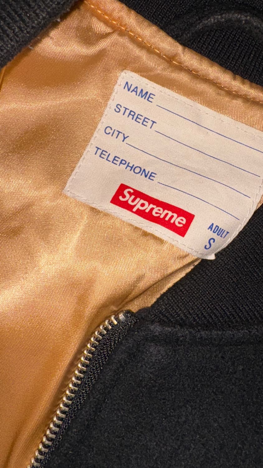 AW16 Supreme Old English Varsity Jacket 상품이미지4