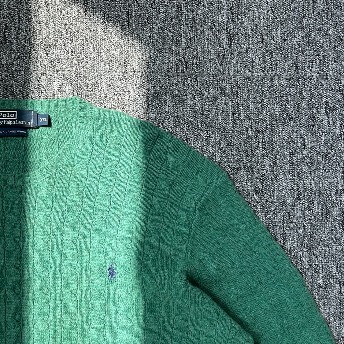 폴로 랄프로렌 램스울 그린 케이블 니트 상품이미지2