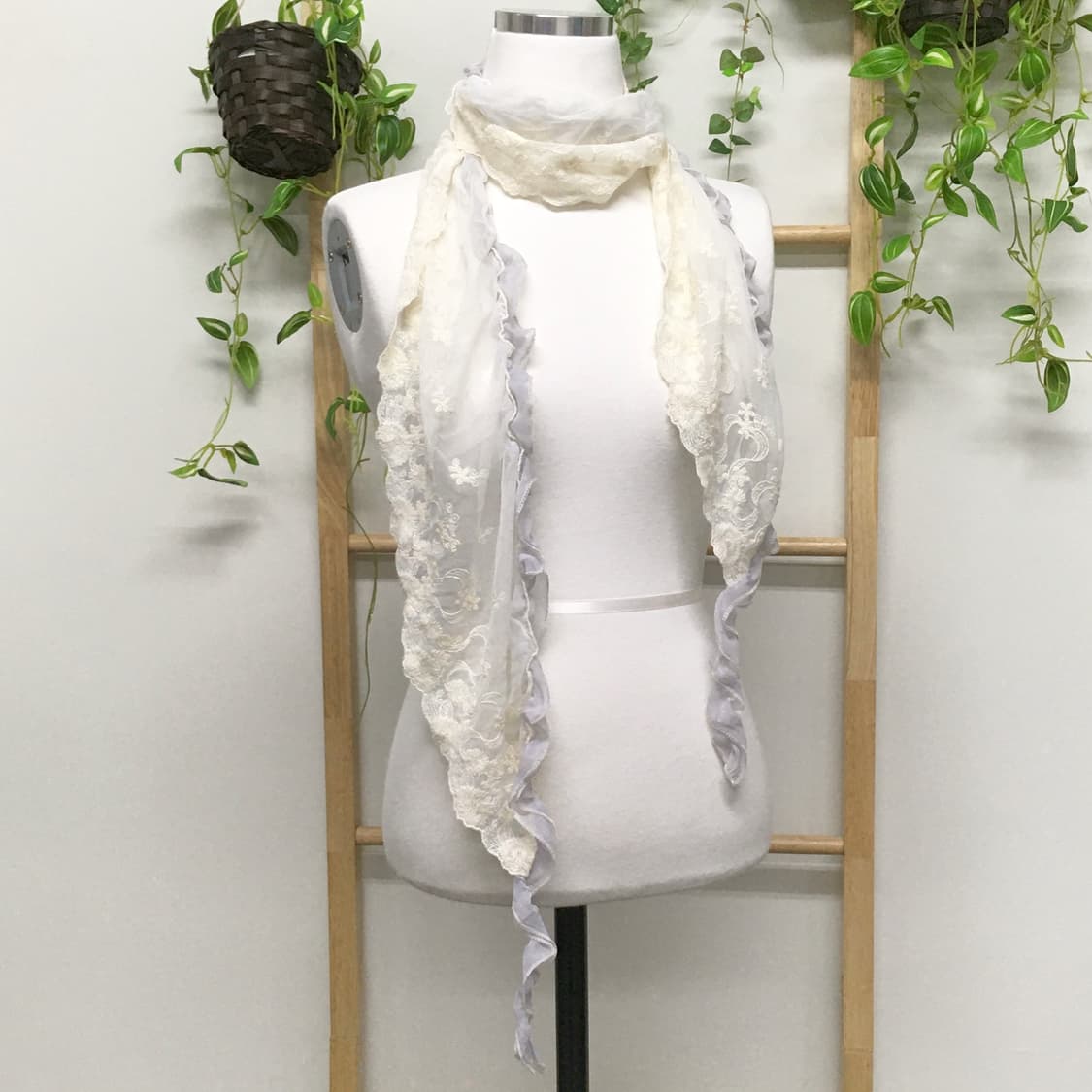 JPN/ 레이스스카프 소라색스카프 모리걸스카프 모리룩스카프  상품이미지1