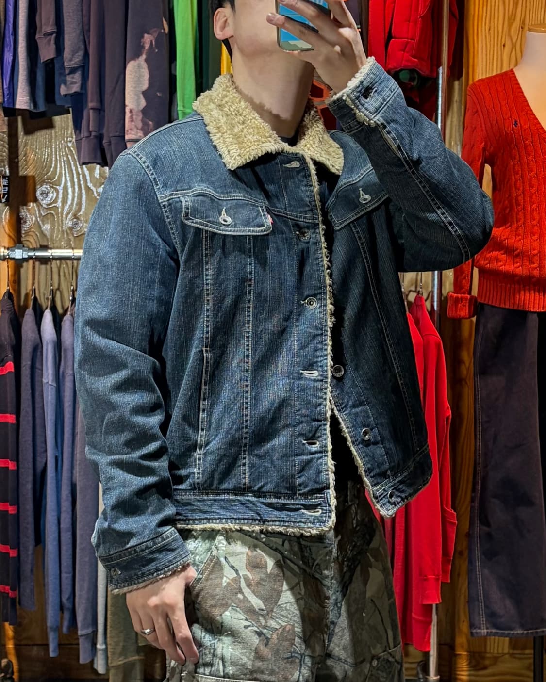 L 리바이스 워시드 쉐르파 투포켓 데님자켓 상품이미지1