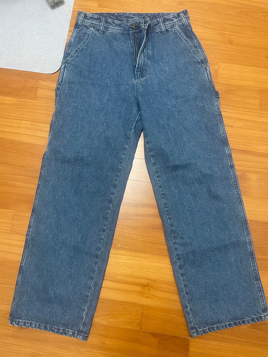 파번 7542 카펜터 페이드워시 와이드핏 다크인디고 데님 팬츠 상품이미지2