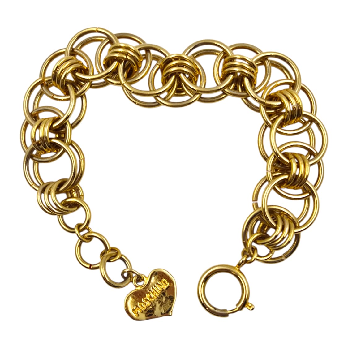 90s 모스키노 사슬 라운드 볼드 하트 팔찌 상품이미지1