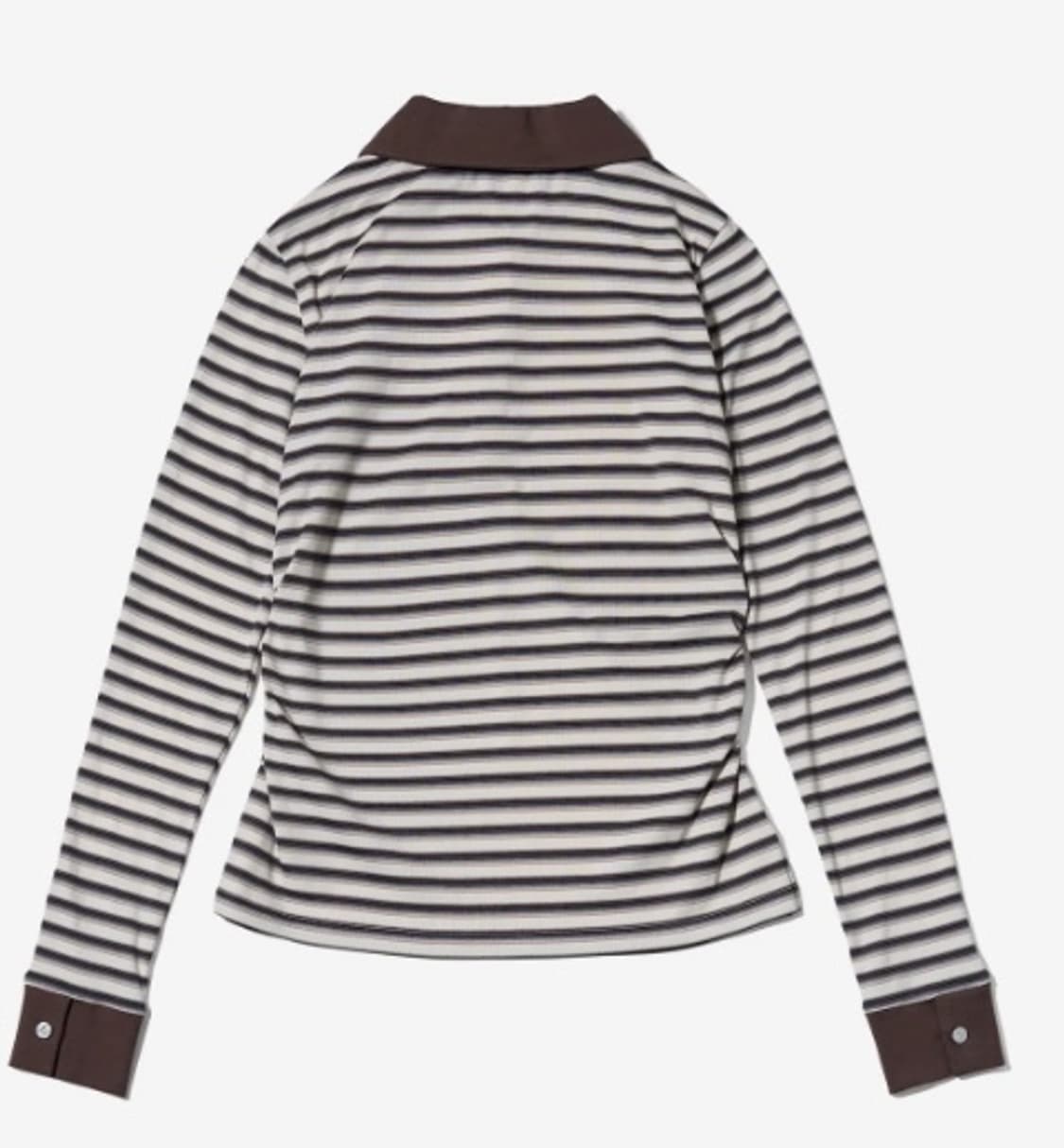 유희 STRIPE LONG SLEEVE PK T-SHIRTS BROWN 상품이미지3