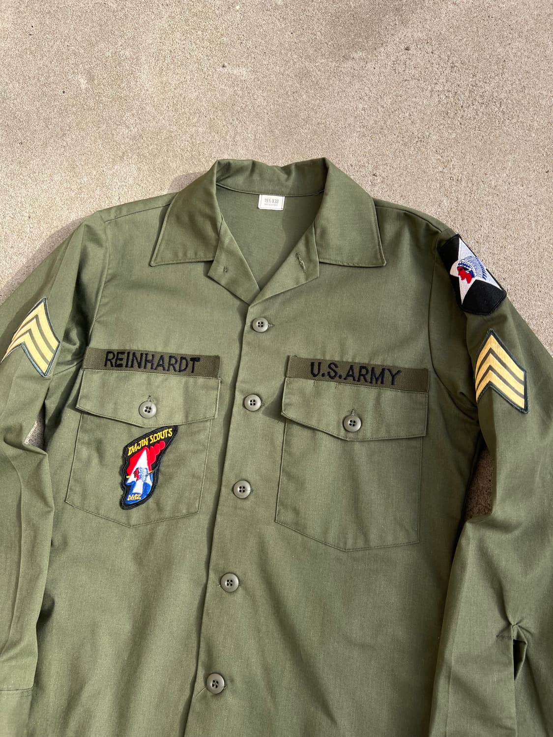 (100)80s USarmy OG-507 유틸리티 셔츠 상품이미지2