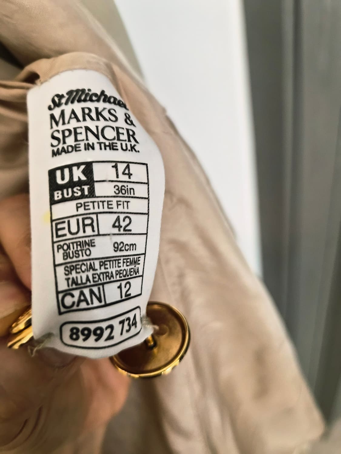 영국제 M&S 금장 더블 울 자켓 (순모 100% / Petite Fit 상품이미지5