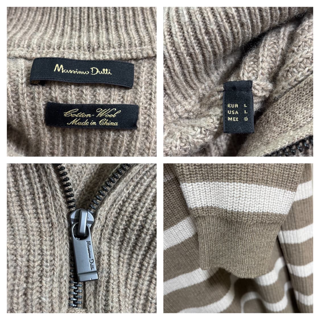 마시모두띠 반집업 울니트L/105/베이지 상품이미지4