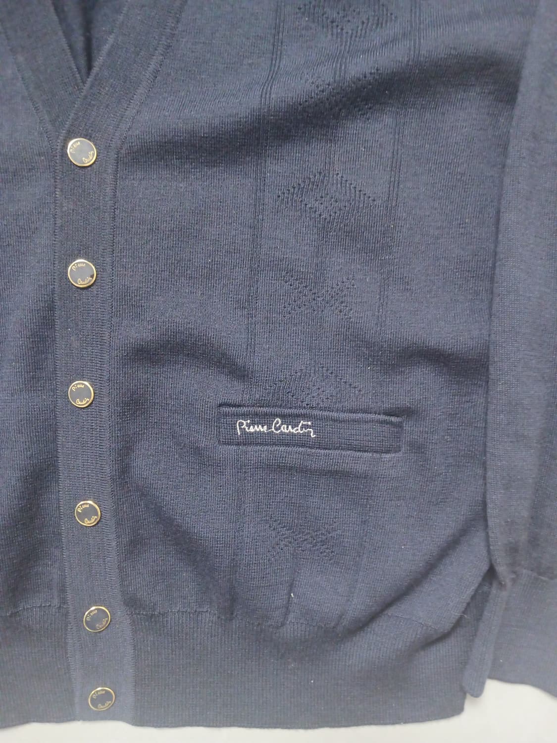 [105] 피에르가르뎅 네이비 울 100% 가디건 상품이미지3