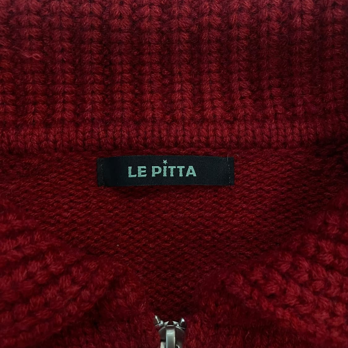 Le pitta 노르딕 코위찬 니트 집업 레드 상품이미지4