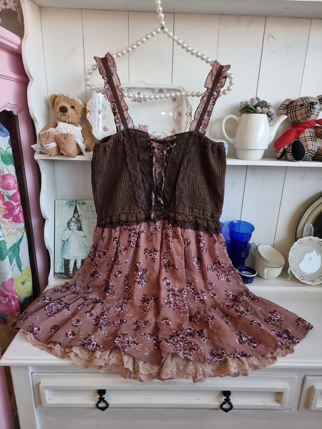 axes femme(악시즈팜므) 초코로즈 셔링 레이스 뷔스티에 원피스 상품이미지2