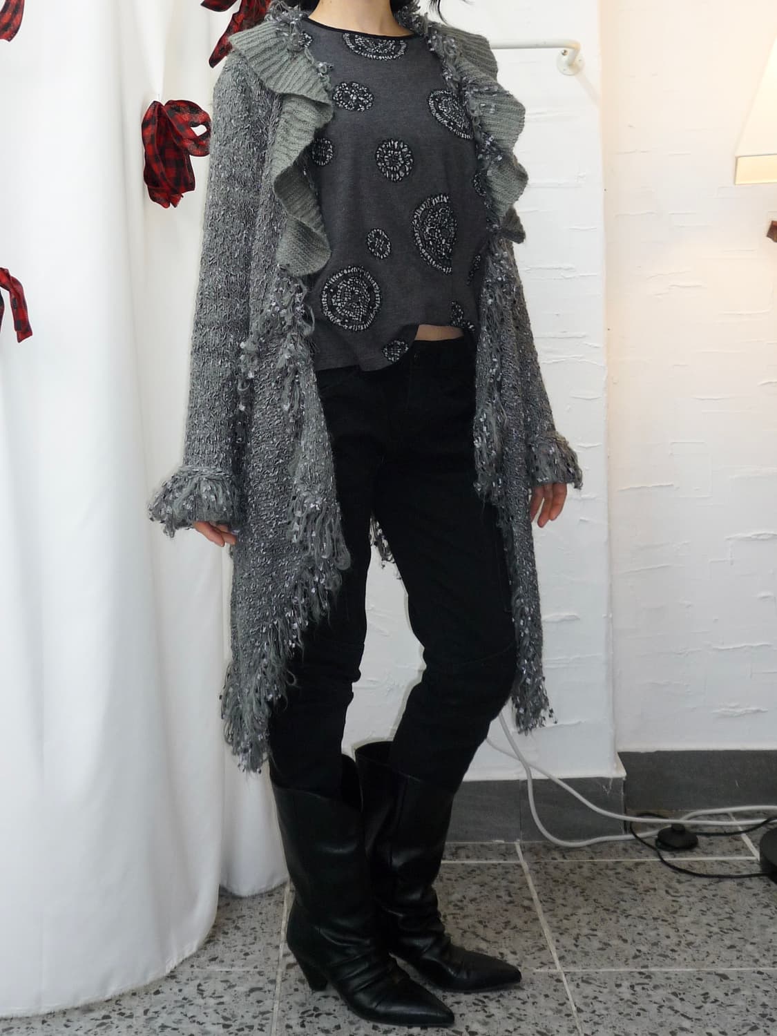 boho fringe long cardigan 상품이미지5