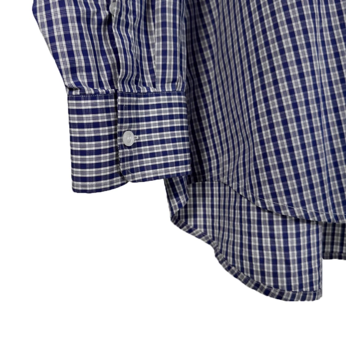 [L] 마틴로즈 18fw 체크 패치 깅엄 보이프렌드 오버핏 셔츠 블루 상품이미지5