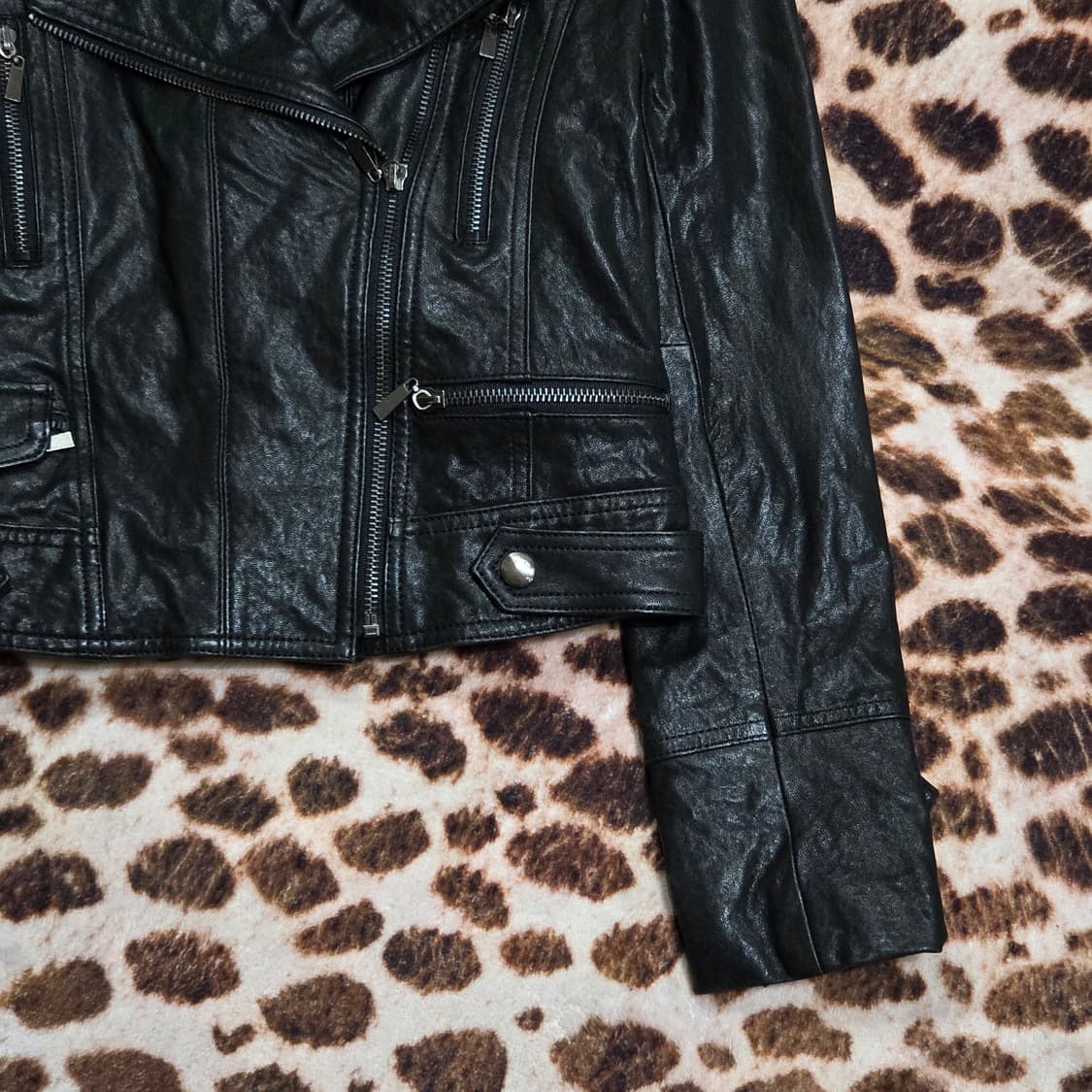 빈티지 펑크 양가죽 라이더 자켓 상품이미지4