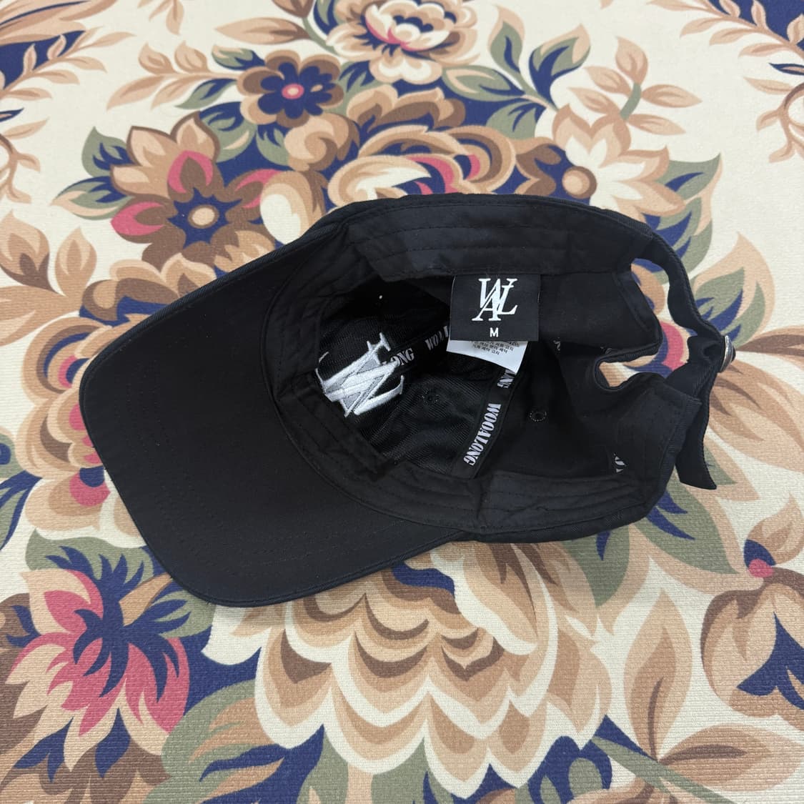 (M)우알롱 로고 볼캡(블랙,검흰) 상품이미지5