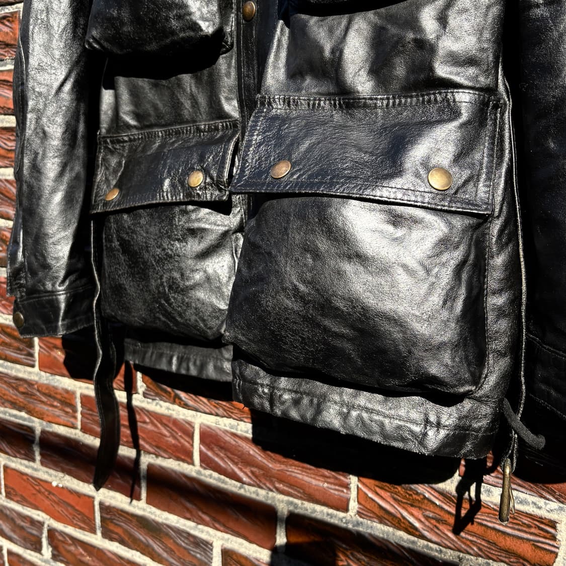 90's Sasch 3D 포켓 레더 자켓 상품이미지7