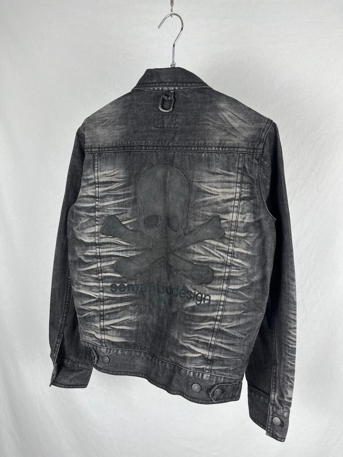 Roen X Semantic design 스컬 패치 흑청 데님자켓 상품이미지2