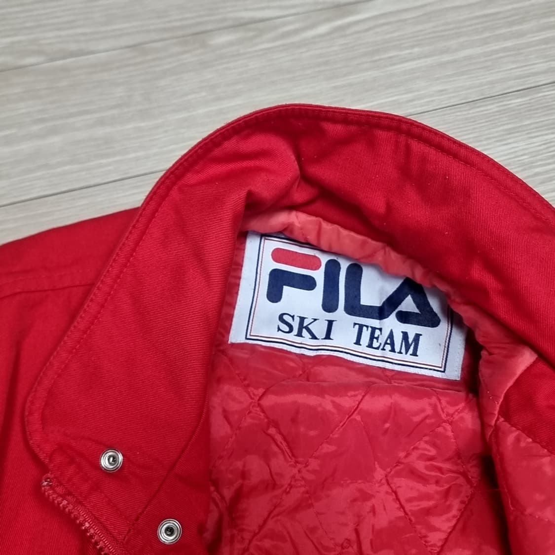 한국제 80년대 빈티지 휠라 스키팀 레드 패딩 자켓(105) 상품이미지7