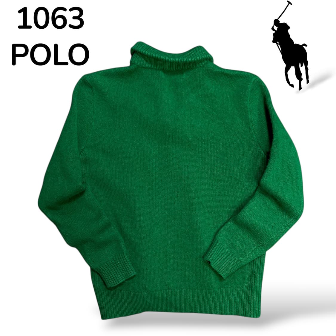 폴로 카라 반집업 니트 그린 M 상품이미지3