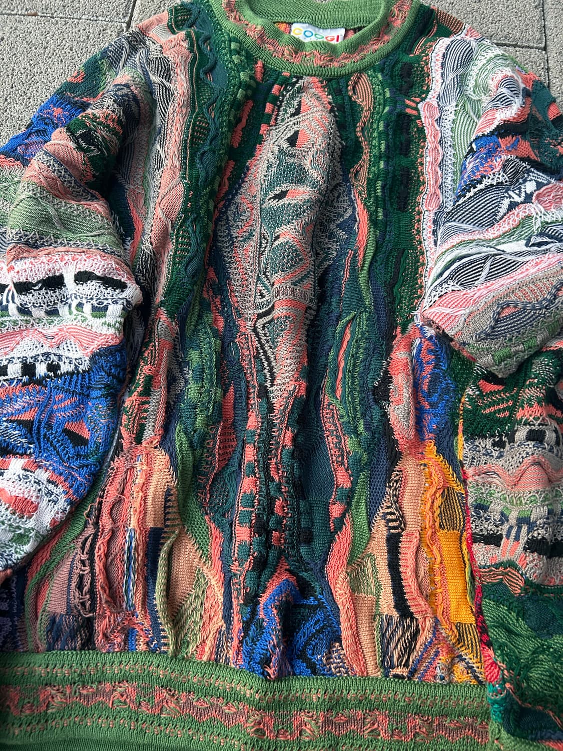 *rare* 1990s coogi 쿠지 3d 입체패턴 케이블 니트 상품이미지2