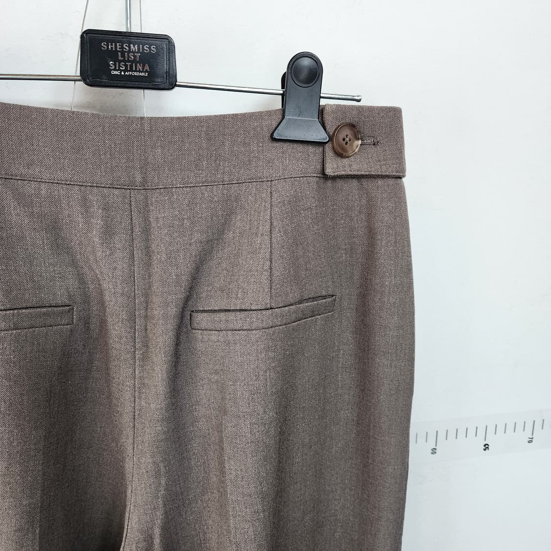 쉬즈미스 브라운 와이드 플리츠 팬츠 상품이미지4