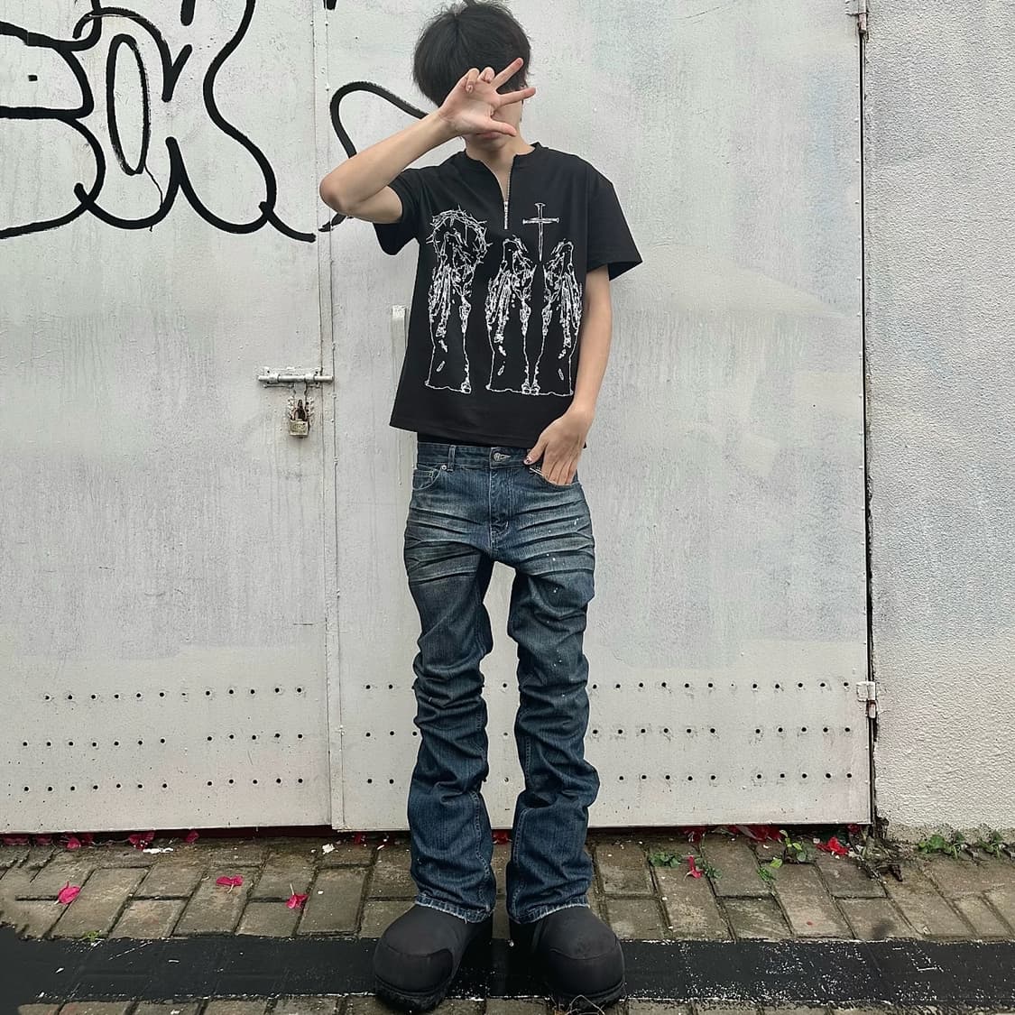 워싱 부츠컷 데님 팬츠 상품이미지2