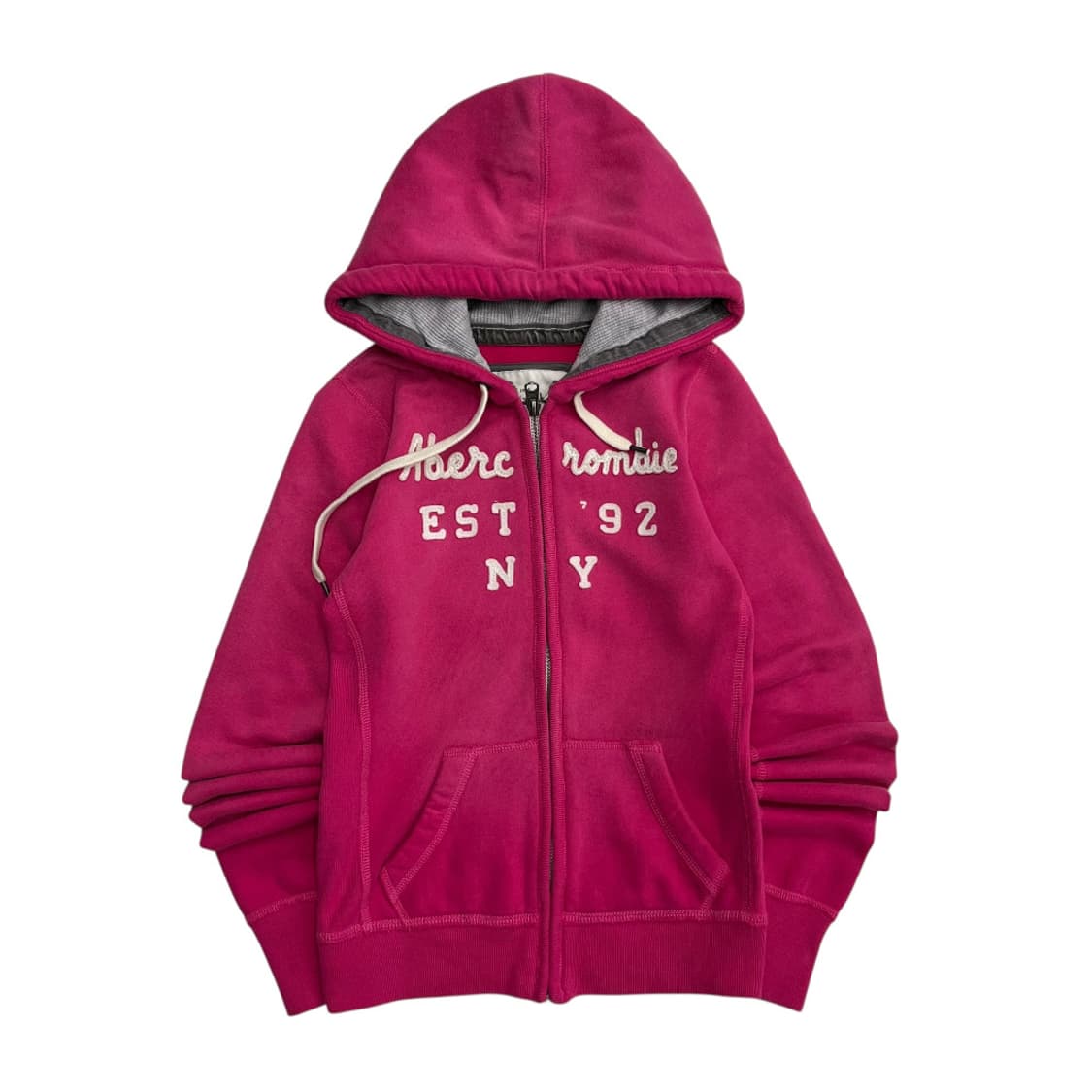 아베크롬비 센터로고 핑크 후드집업 XS 상품이미지2