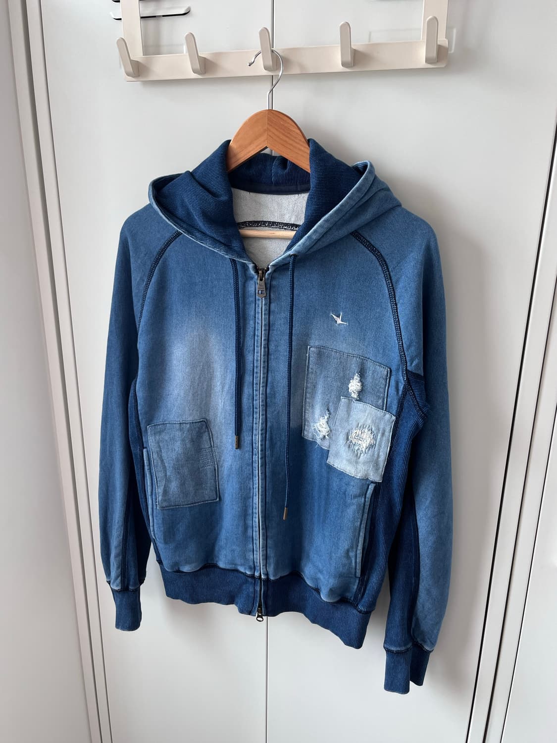 Vintage 데미지 패치 데님 후드집업  상품이미지7