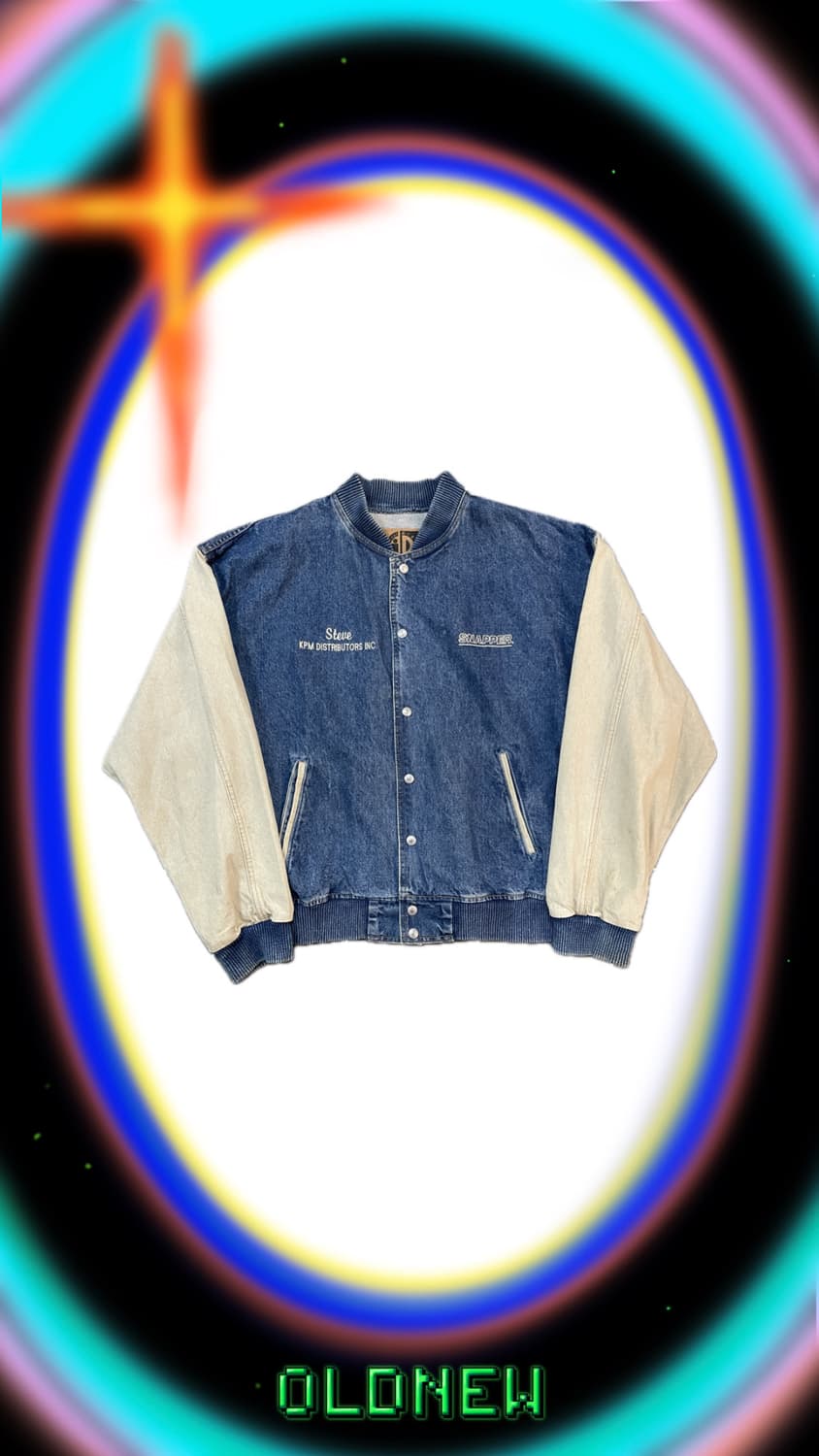 Vintage Denim Varsity jacket 상품이미지1