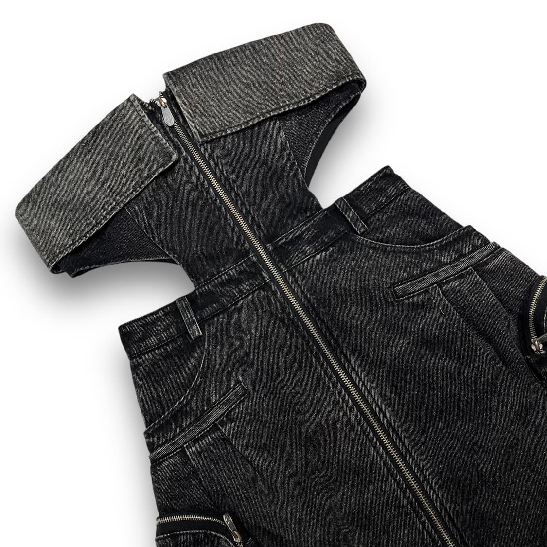 위어드 마켓 멀티 포켓 y2k 흑청 원피스 상품이미지2