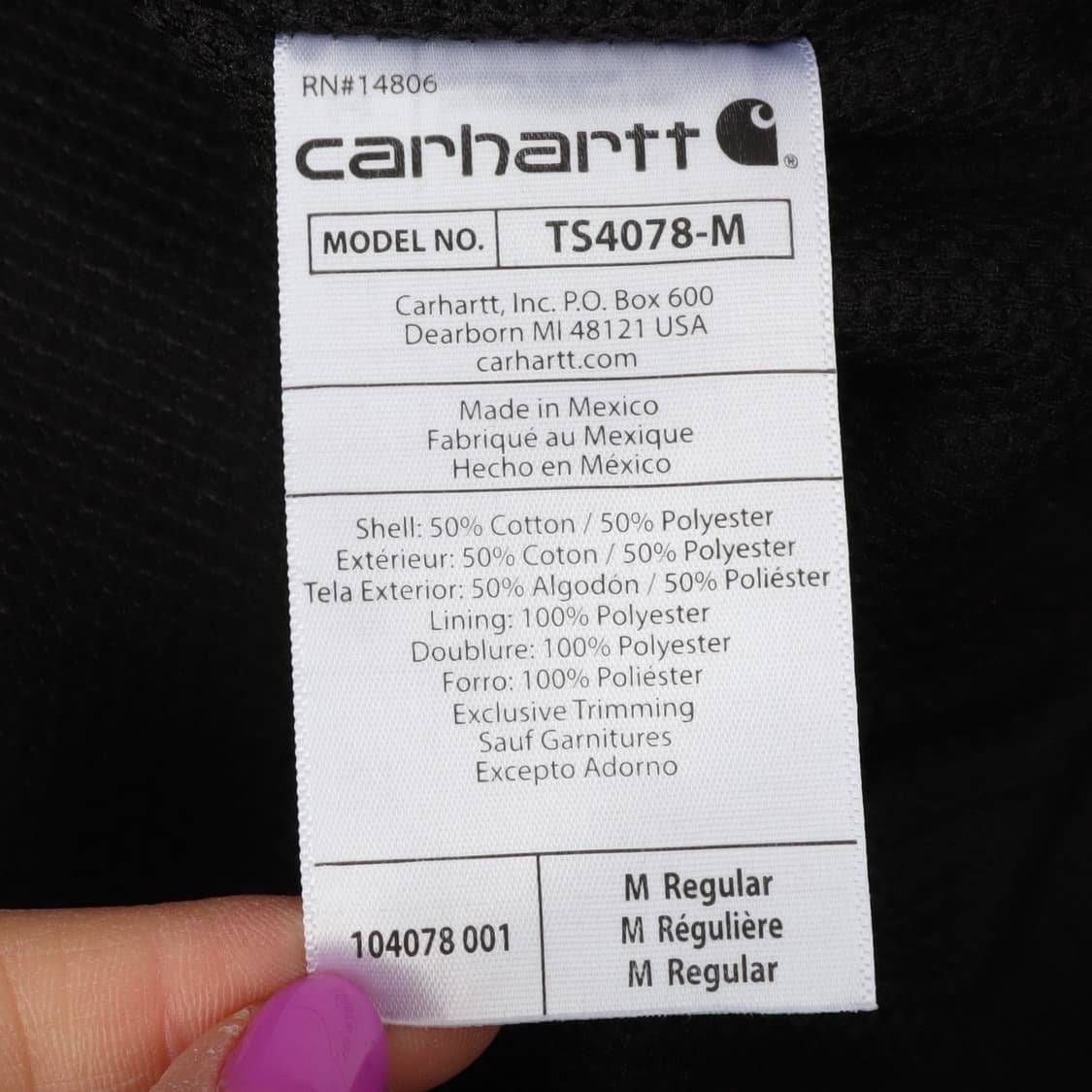 칼하트 레인디펜더 루즈핏 헤비 써멀 후드집업 상품이미지9