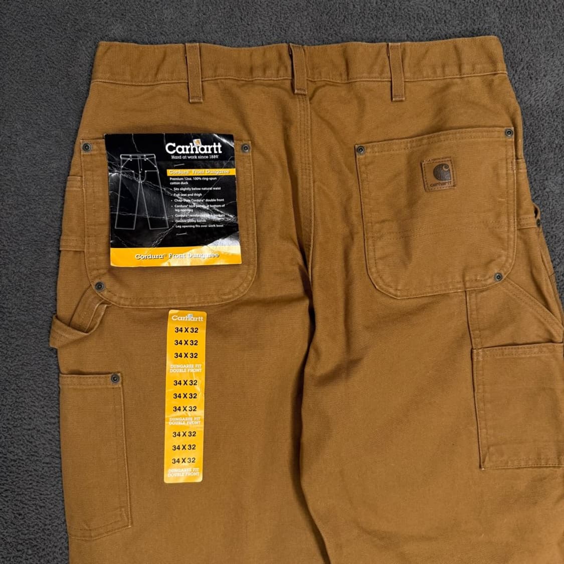 [정품/34x32] 칼하트 브라운 더블니 워크 팬츠 상품이미지3