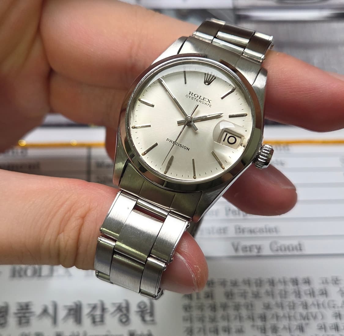 레어] 빈티지 롤렉스 오이스터 데이트 실버판 6466 리벳브슬 (감정서  상품이미지4