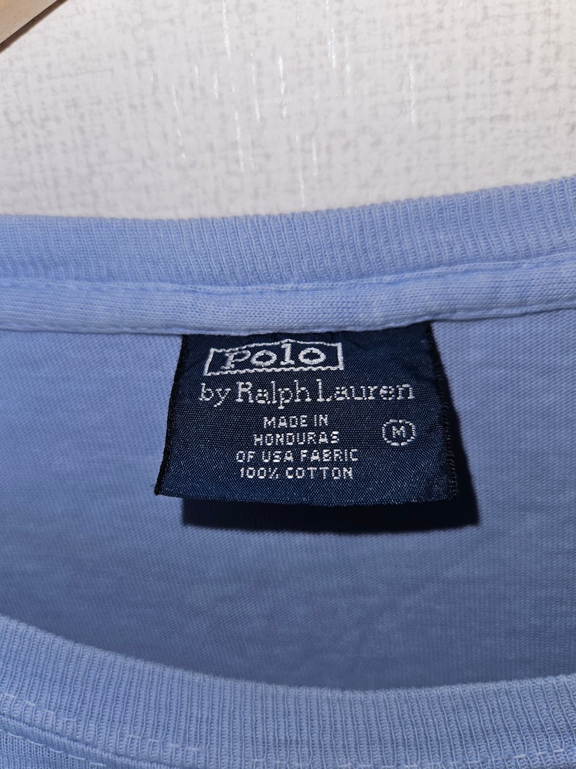 90s 폴로 랄프로렌 옐로우포니 긴팔티셔츠 롱슬리브 스카이블루 M 상품이미지3