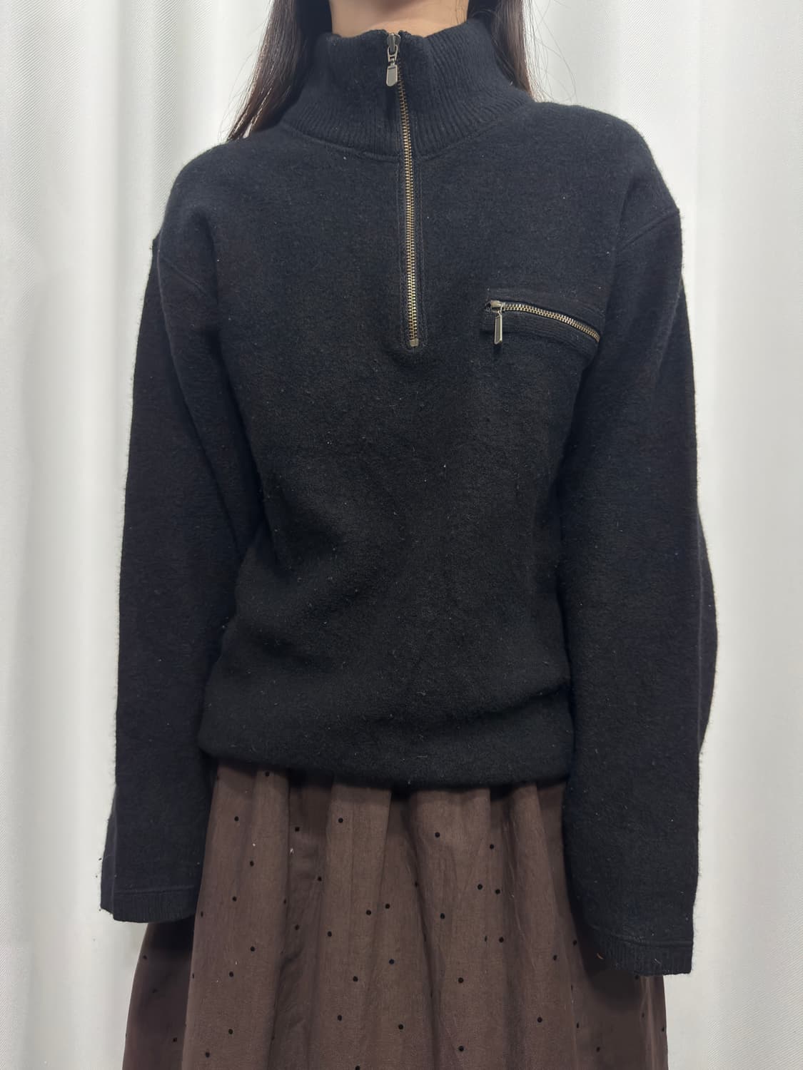 knit half zipup top 상품이미지1