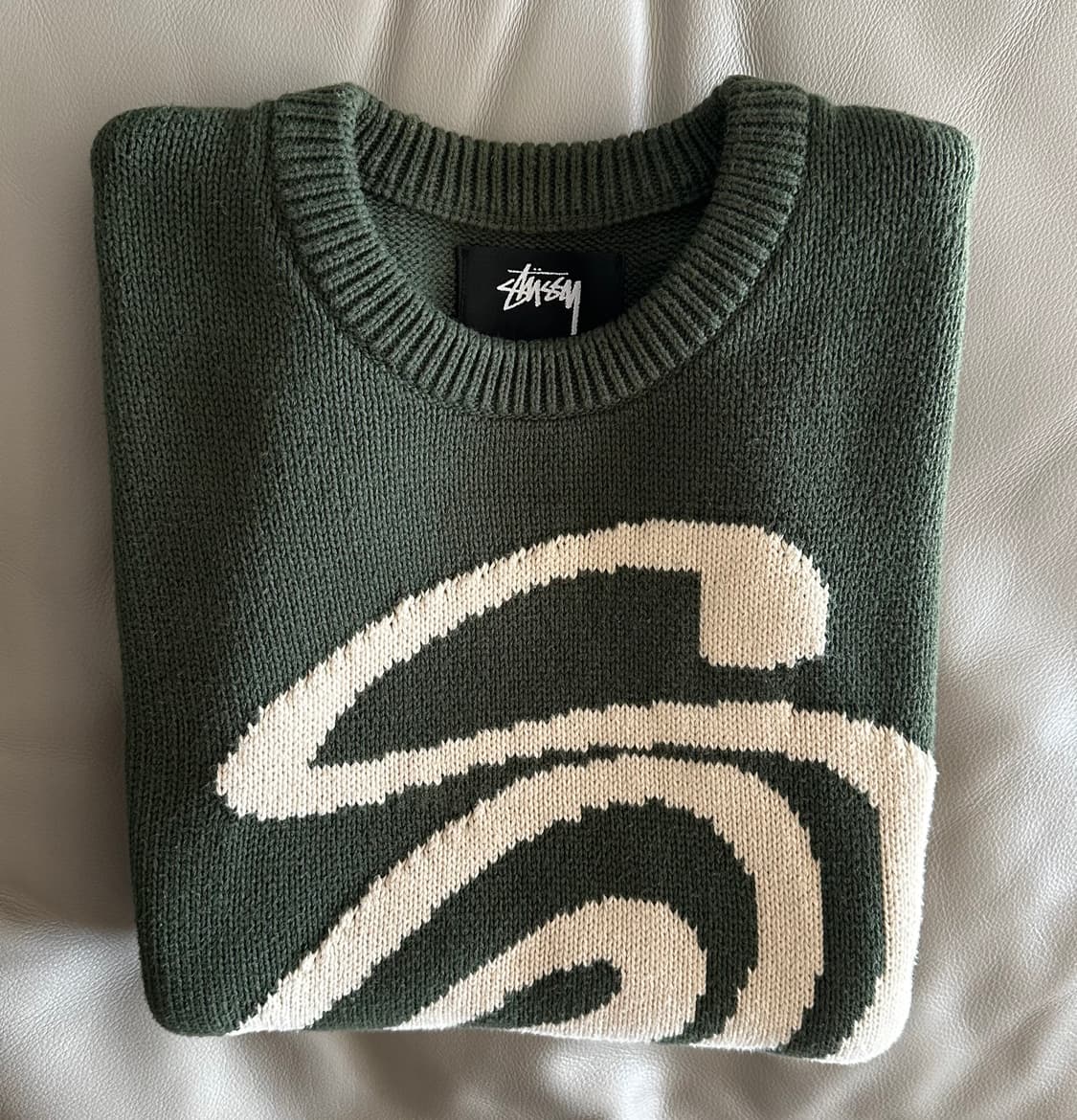 스투시 컬리 S 니트 스웨터 L 그린 상품이미지1