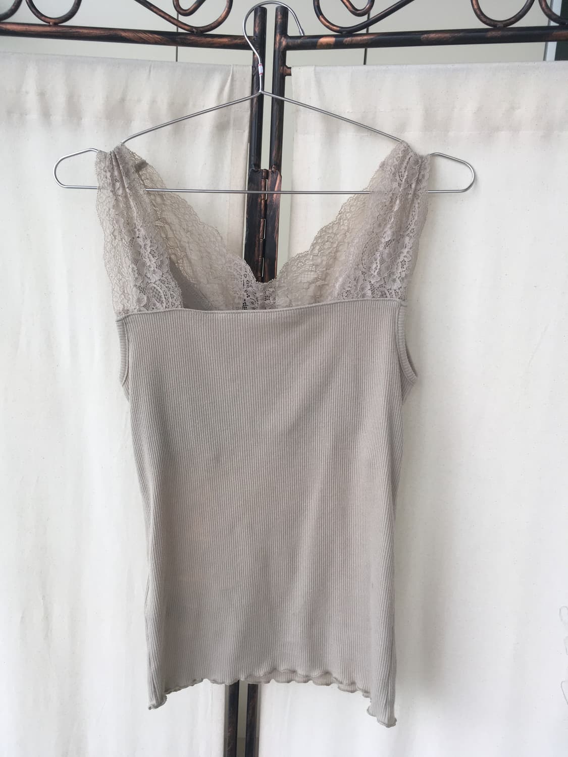 Set)카키민트 레이스나시 + 올리브롱슬리브 + 모리 레이스 원피스 상품이미지9