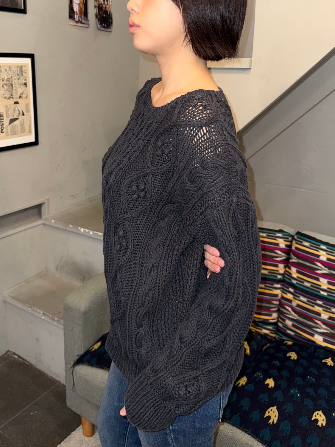 90‘s Issey Miyake I.S cable knit sweater 상품이미지4